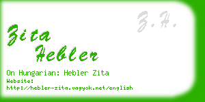 zita hebler business card